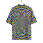 Psychedelic Web Optical Illusion Rayon Hawaiian Shirt