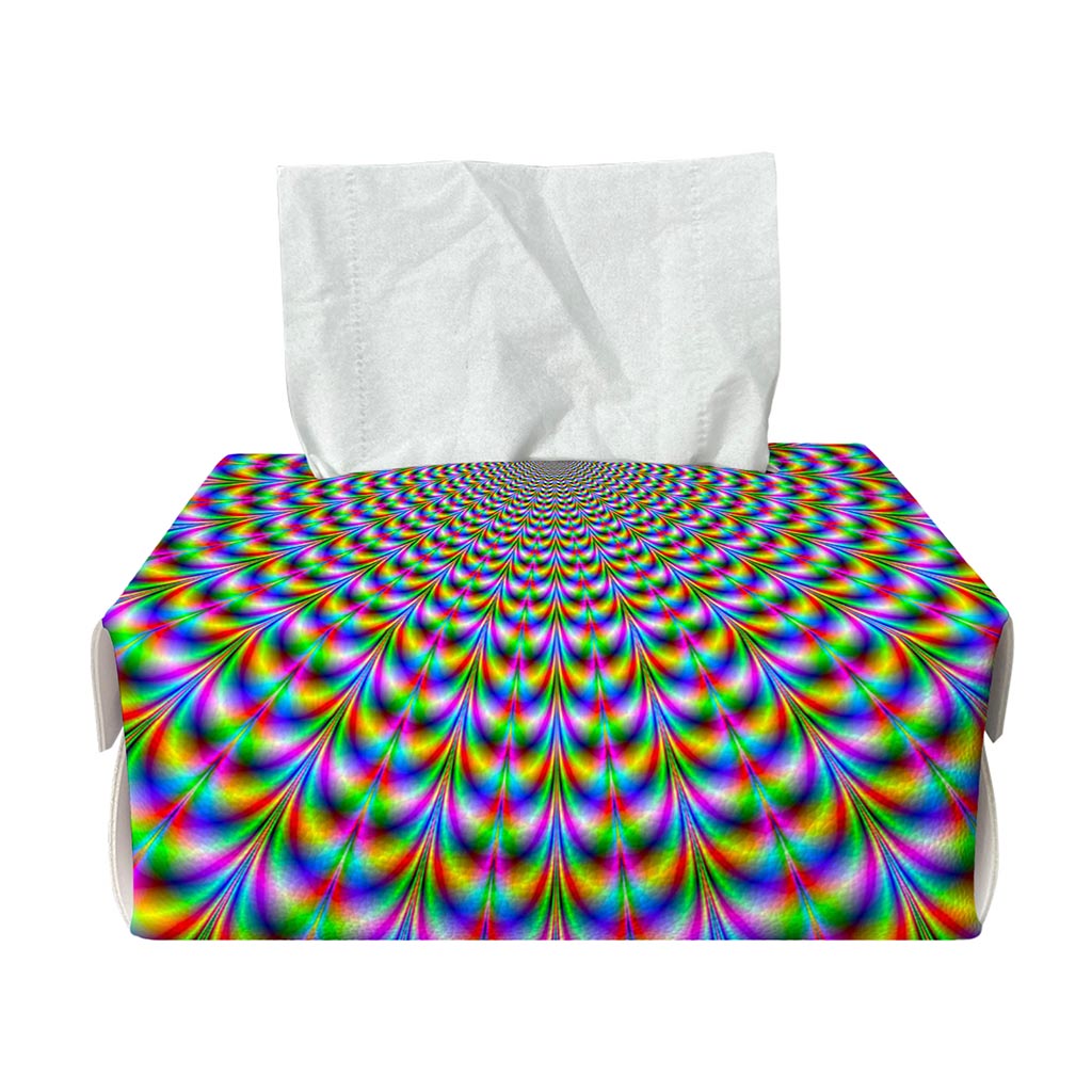 Psychedelic Web Optical Illusion Rectangle Tissue Box Cover