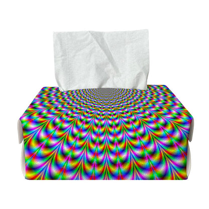 Psychedelic Web Optical Illusion Rectangle Tissue Box Cover