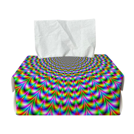 Psychedelic Web Optical Illusion Rectangle Tissue Box Cover