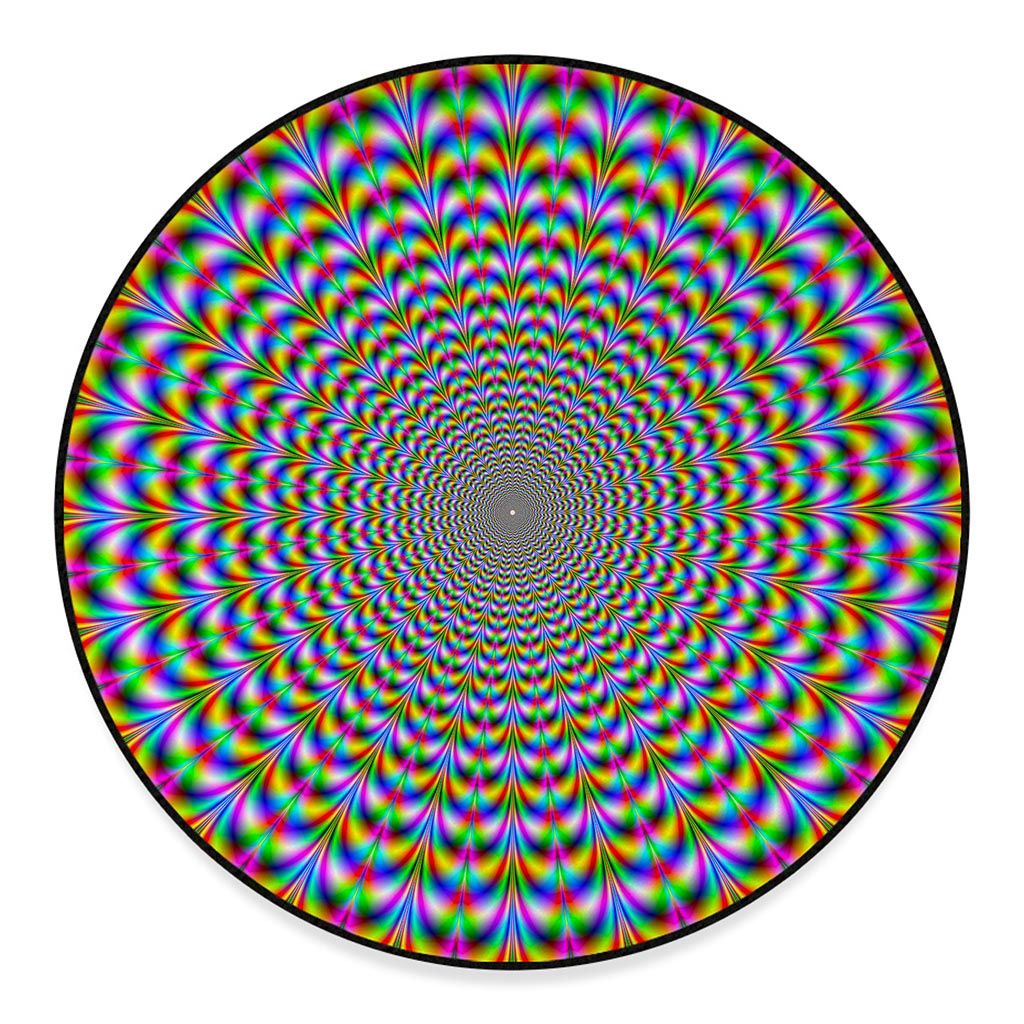 Psychedelic Web Optical Illusion Round Floor Mat