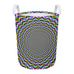 Psychedelic Web Optical Illusion Round Laundry Basket