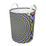 Psychedelic Web Optical Illusion Round Laundry Basket
