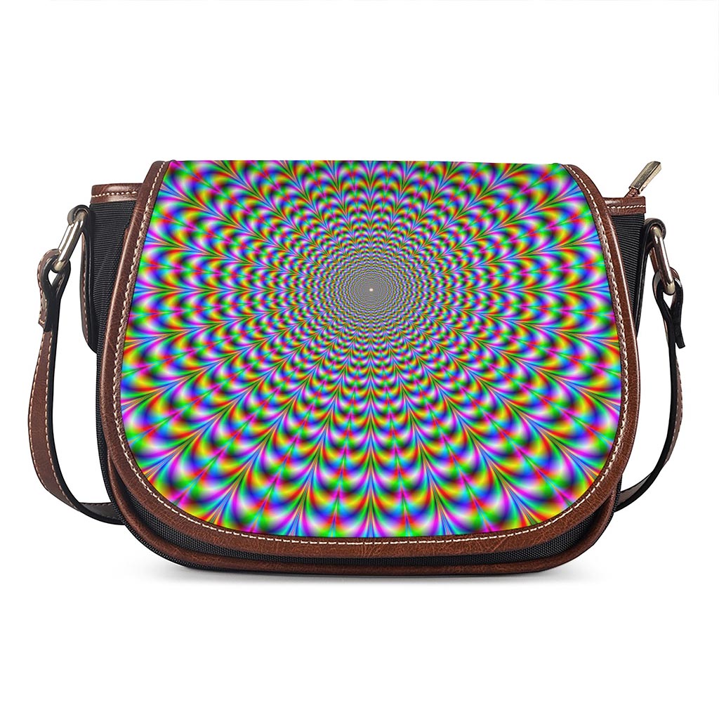 Psychedelic Web Optical Illusion Saddle Bag
