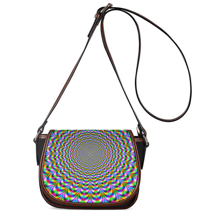 Psychedelic Web Optical Illusion Saddle Bag