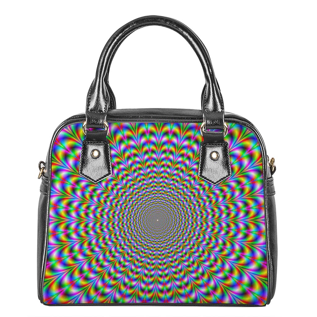 Psychedelic Web Optical Illusion Shoulder Handbag