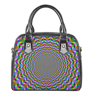 Psychedelic Web Optical Illusion Shoulder Handbag