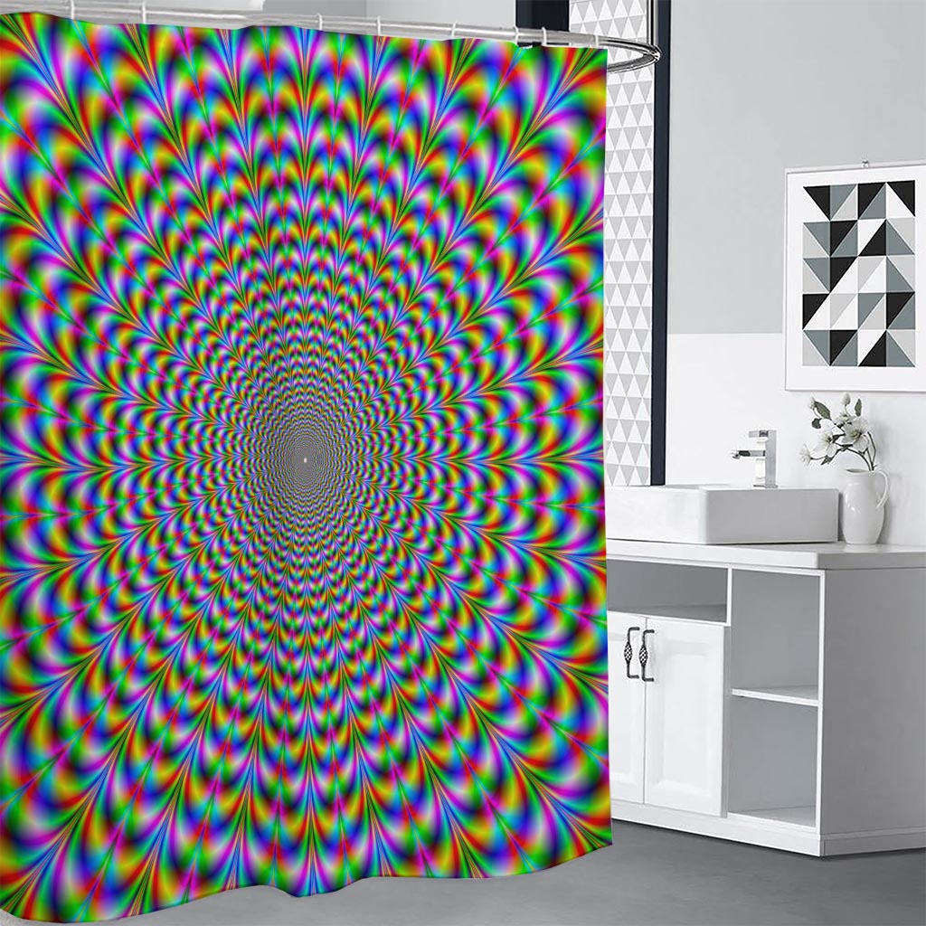 Psychedelic Web Optical Illusion Shower Curtain