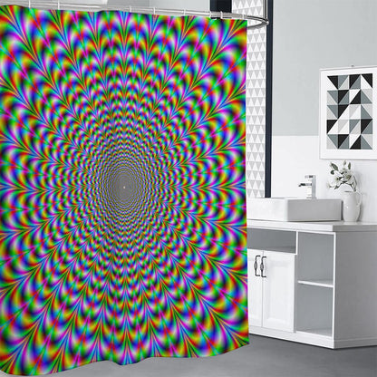 Psychedelic Web Optical Illusion Shower Curtain