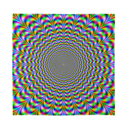 Psychedelic Web Optical Illusion Silk Bandana