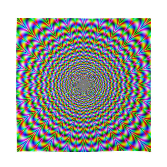 Psychedelic Web Optical Illusion Silk Bandana