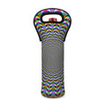 Psychedelic Web Optical Illusion Single Neoprene Wine Tote