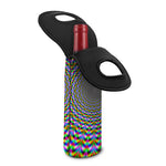 Psychedelic Web Optical Illusion Single Neoprene Wine Tote