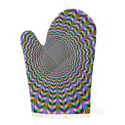 Psychedelic Web Optical Illusion Single Oven Mitt