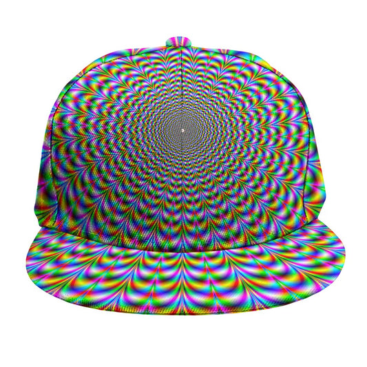 Psychedelic Web Optical Illusion Snapback Cap