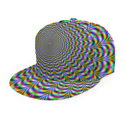Psychedelic Web Optical Illusion Snapback Cap