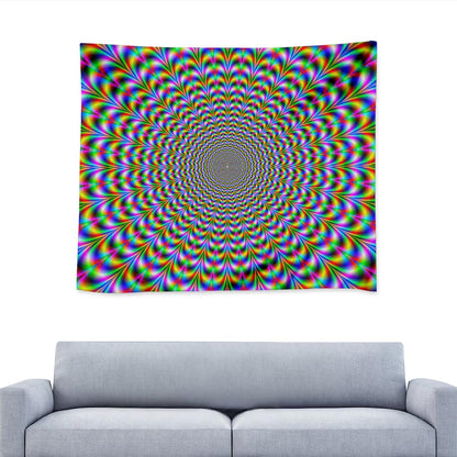 Psychedelic Web Optical Illusion Tapestry