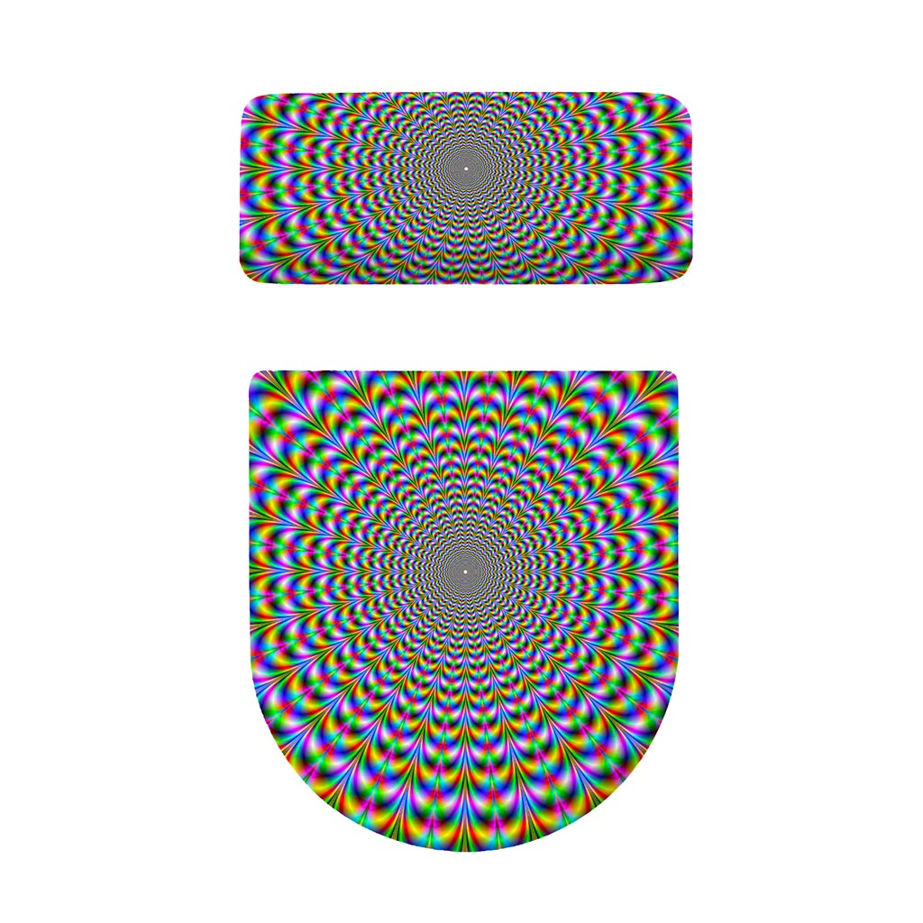 Psychedelic Web Optical Illusion Toilet Lid And Tank Cover Set