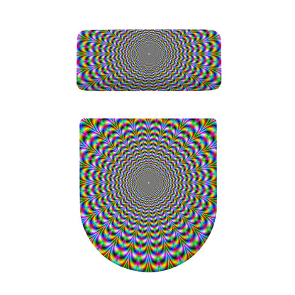 Psychedelic Web Optical Illusion Toilet Lid And Tank Cover Set