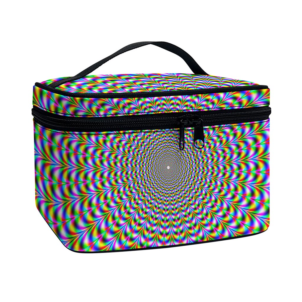 Psychedelic Web Optical Illusion Travel Makeup Bag