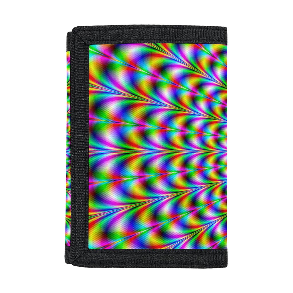 Psychedelic Web Optical Illusion Trifold Wallet