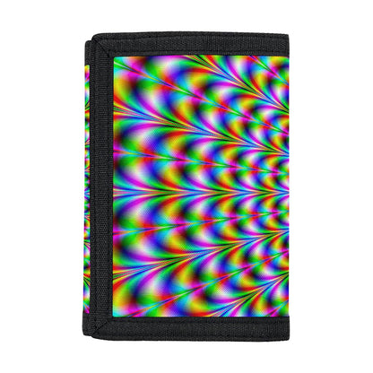 Psychedelic Web Optical Illusion Trifold Wallet