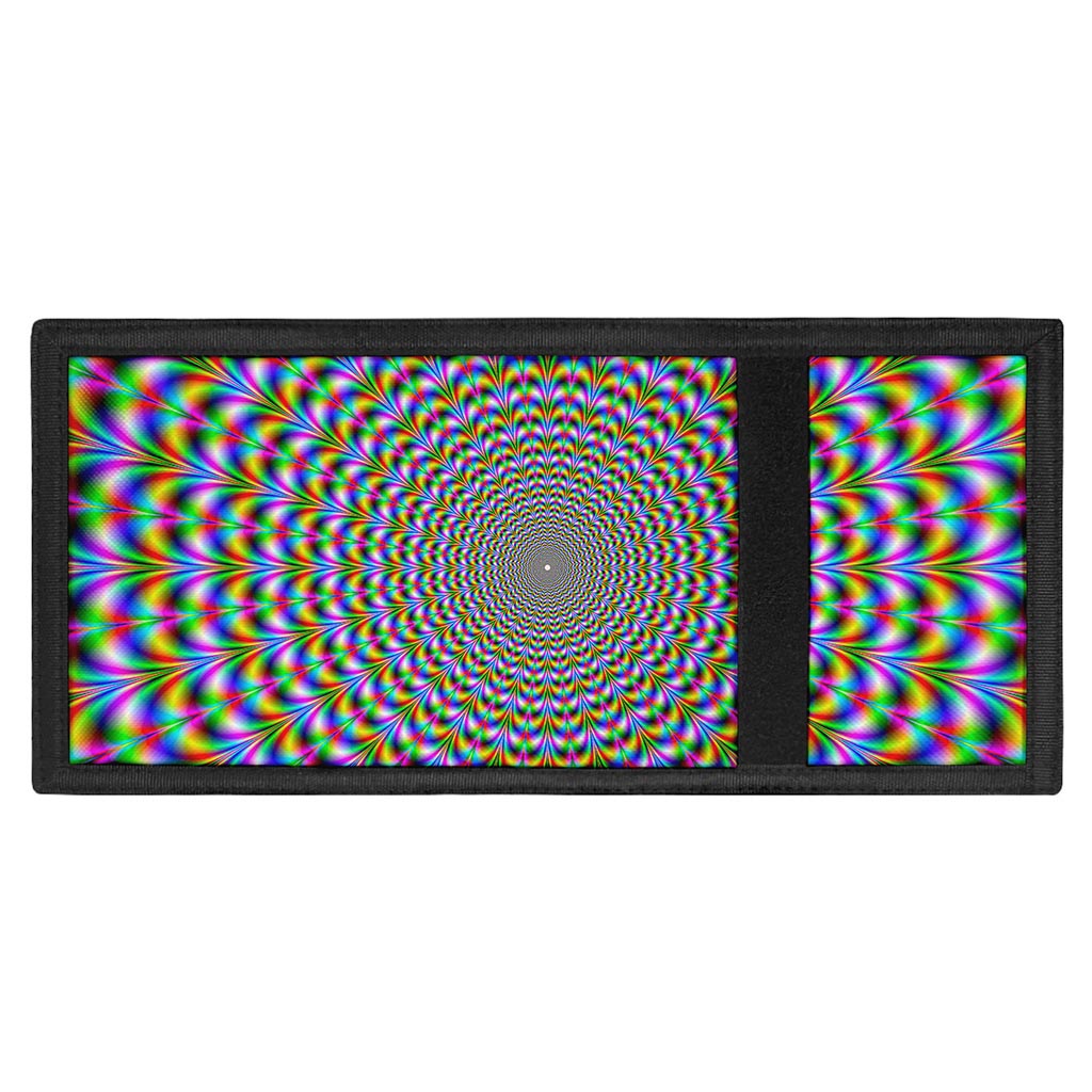 Psychedelic Web Optical Illusion Trifold Wallet