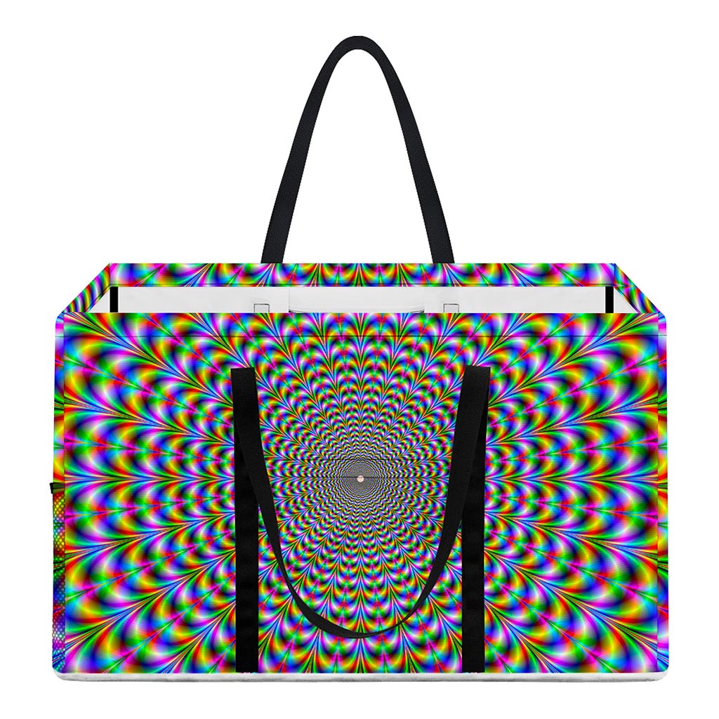 Psychedelic Web Optical Illusion Utility Tote Bag