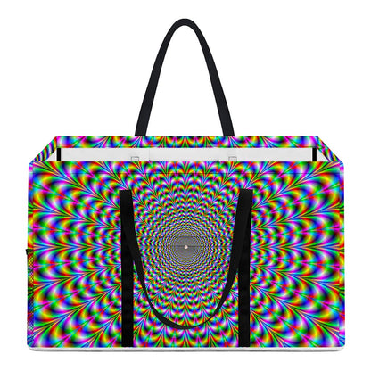 Psychedelic Web Optical Illusion Utility Tote Bag