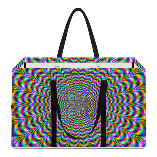 Psychedelic Web Optical Illusion Utility Tote Bag