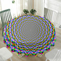 Psychedelic Web Optical Illusion Waterproof Round Tablecloth