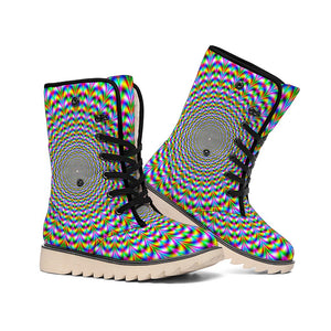 Psychedelic Web Optical Illusion Winter Boots