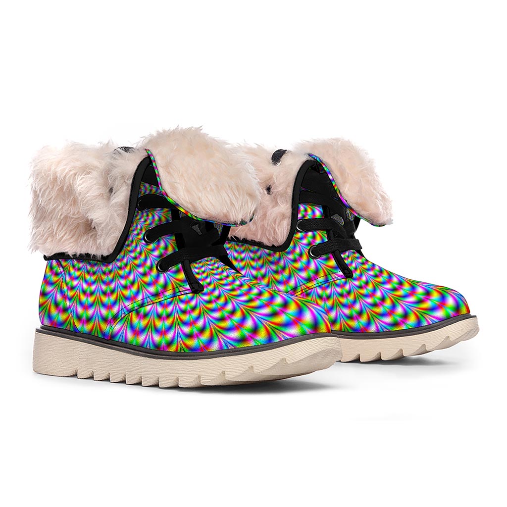 Psychedelic Web Optical Illusion Winter Boots