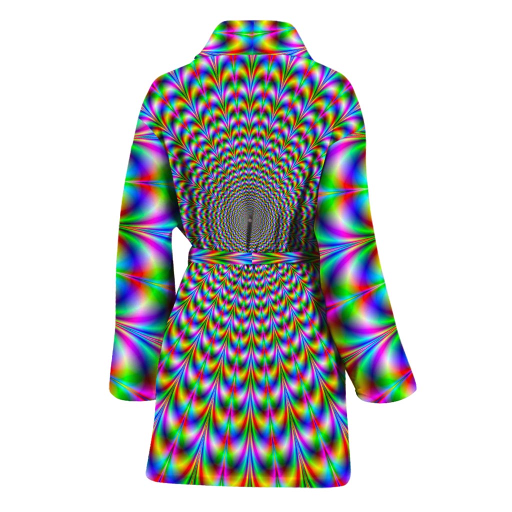 Psychedelic Web Optical Illusion Women's Bathrobe