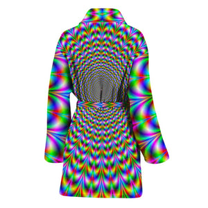 Psychedelic Web Optical Illusion Women's Bathrobe