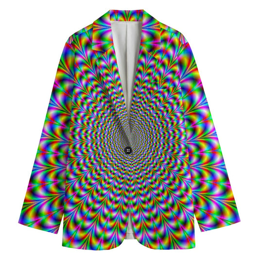 Psychedelic Web Optical Illusion Women's Blazer
