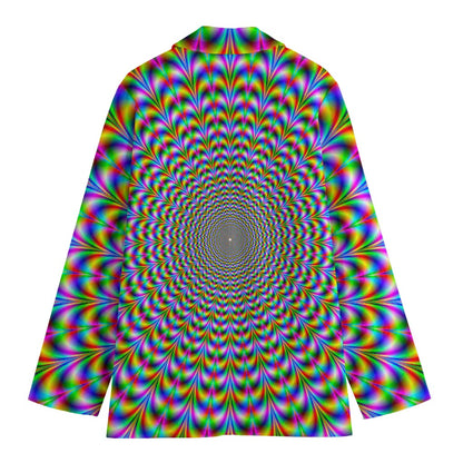 Psychedelic Web Optical Illusion Women's Blazer