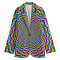 Psychedelic Web Optical Illusion Women's Cotton Blazer