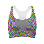 Psychedelic Web Optical Illusion Women's Sports Bra