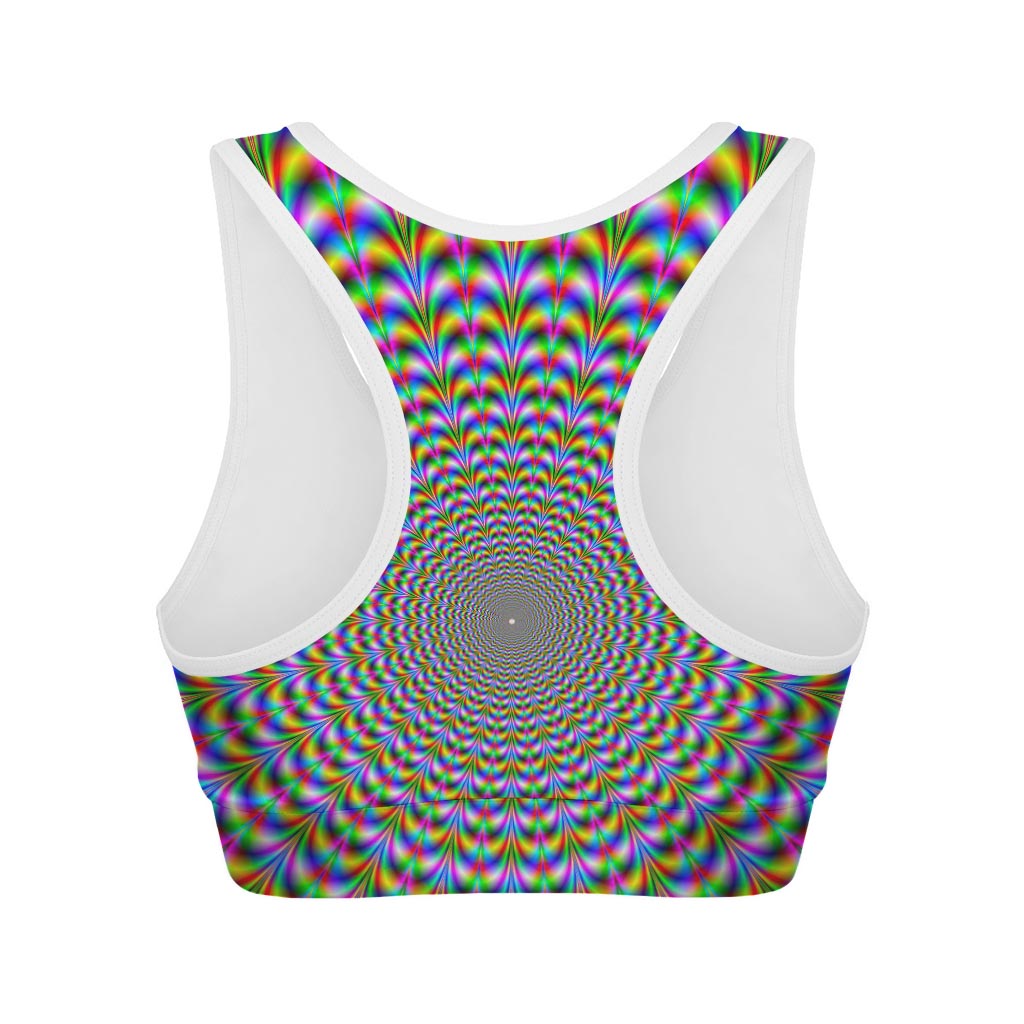 Psychedelic Web Optical Illusion Women's Sports Bra