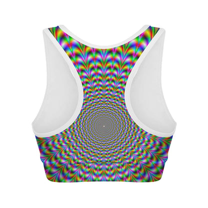 Psychedelic Web Optical Illusion Women's Sports Bra