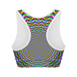 Psychedelic Web Optical Illusion Women's Sports Bra