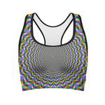 Psychedelic Web Optical Illusion Women's Sports Bra