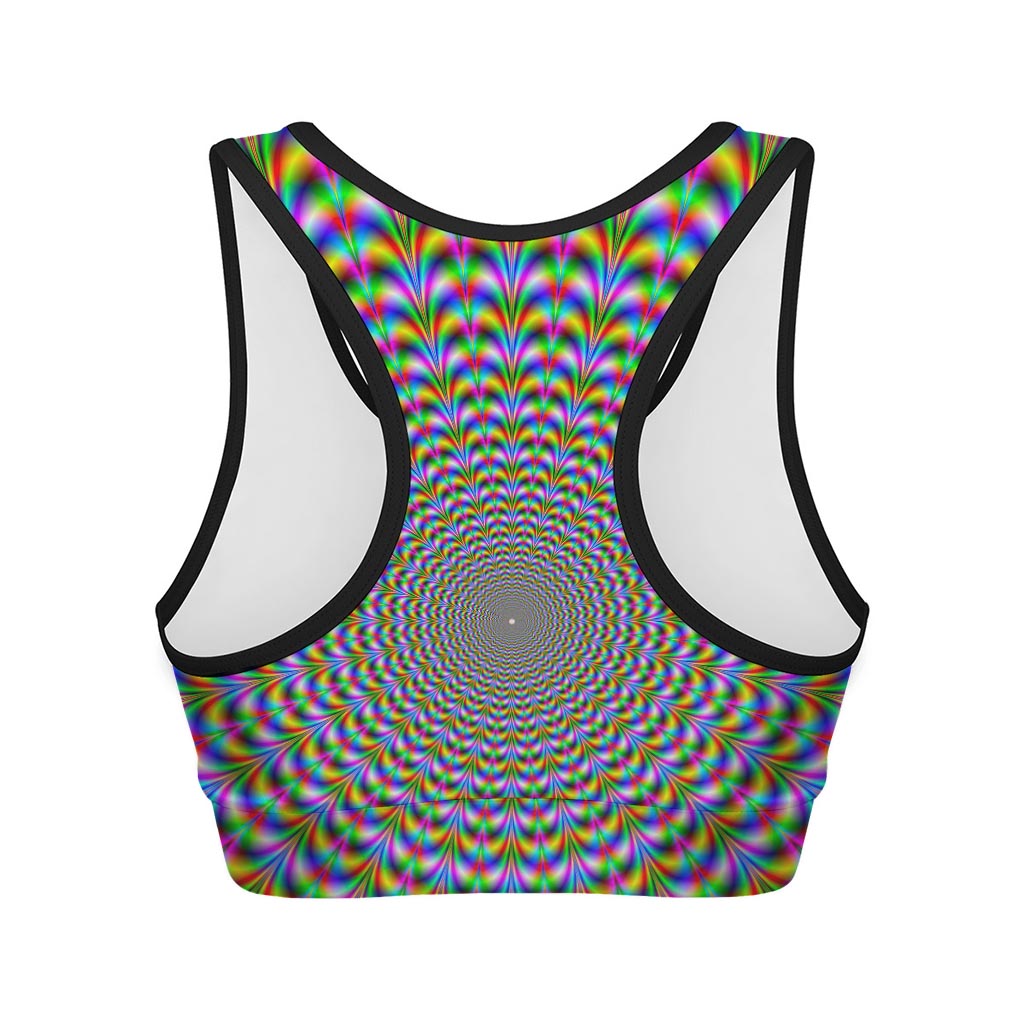 Psychedelic Web Optical Illusion Women's Sports Bra