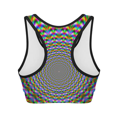 Psychedelic Web Optical Illusion Women's Sports Bra