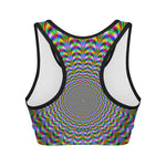 Psychedelic Web Optical Illusion Women's Sports Bra