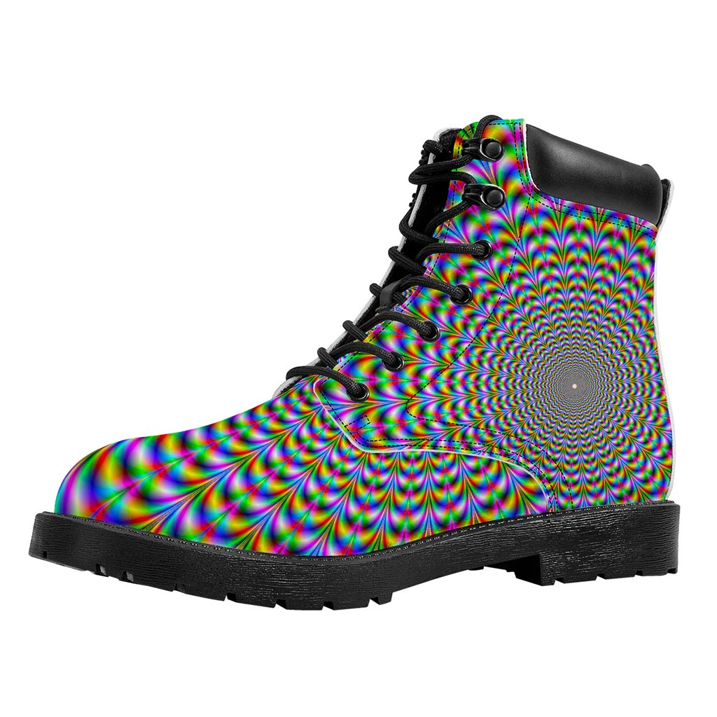 Psychedelic Web Optical Illusion Work Boots