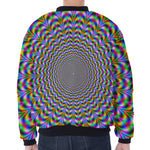 Psychedelic Web Optical Illusion Zip Sleeve Bomber Jacket