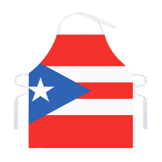 Puerto Rican Flag Print Adjustable Apron
