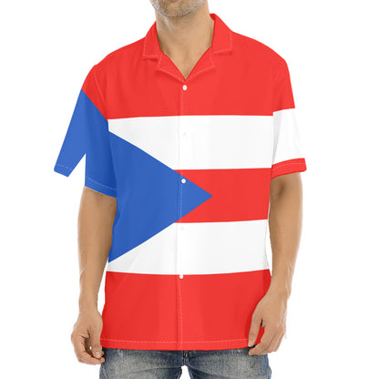 Puerto Rican Flag Print Aloha Shirt